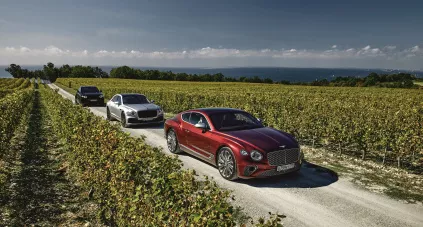 Bentley, клюшки и вино