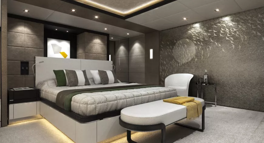 Интерьер VIP-каюты на главной палубе, в носовой части надстройки - фото