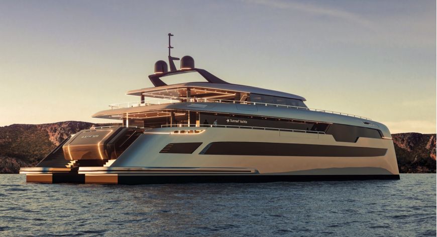 На трехпалубном Sunreef 49m Power предусмотрено размещение 10 пассажиров, 
отдых которых обеспечит 
экипаж из 17 человек - фото