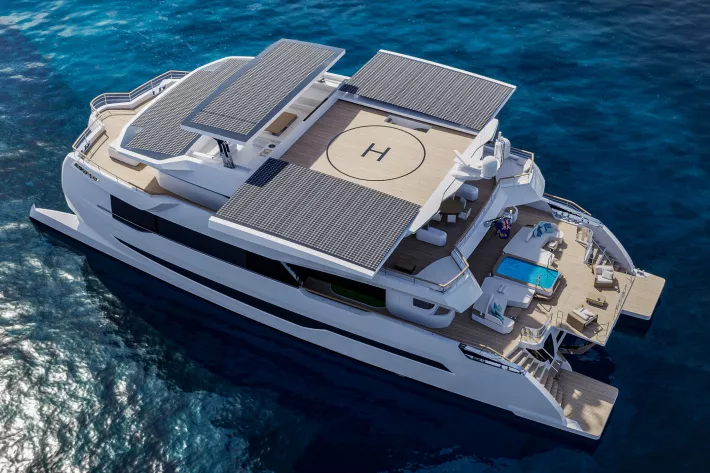 Silent-Yachts уже строит 120-футовый экспедиционный катамаран с раздвижными секциями на сандеке - фото