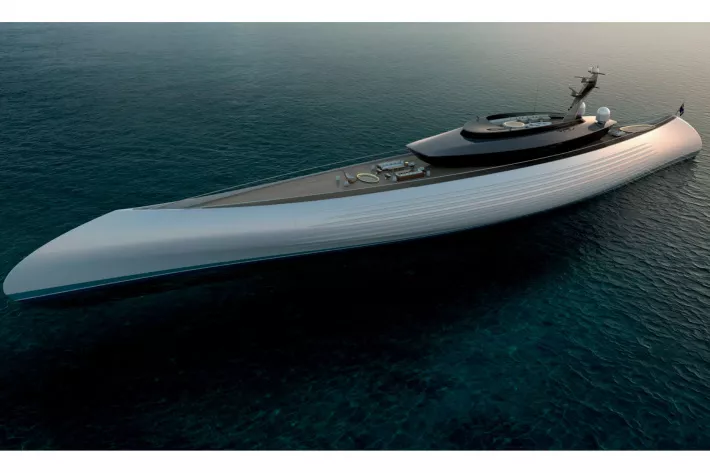 Проект Tuhura (Oceanco) удивляет не только архитектурными формами (яхта напоминает гигантское каноэ), но и передовыми техническими решениями - фото