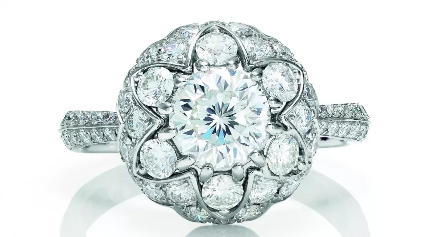 кольцо из белого золота 
с бриллиантами из коллекции CENTO BRIDAL - фото
