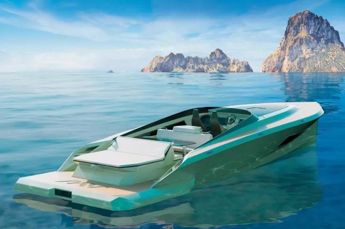 SAY42 Runabout. Водоизмещение 3900 кг, вместимость до 12 человек. С бензиновыми двигателями 1000 л.с. расчетная скорость составляет 60 узлов - фото