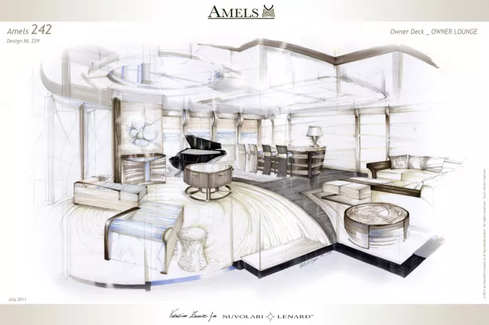 Эскиз салона Amels 242 - фото
