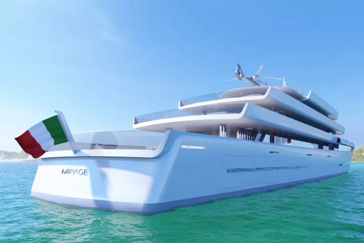 Корма Mirage лишена обычного «пляжного клуба» 
и доступа на борт - фото