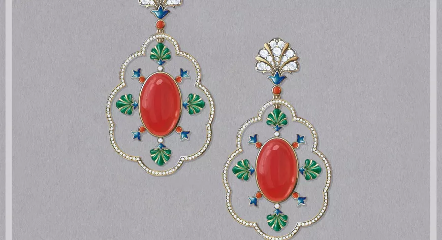 Эти серьги 
из коллекции 
Axenoff × Fabergé 
Museum 
перекликаются с центром 
композиции 
яйца-шкатулки 
«Ренессанс» - фото