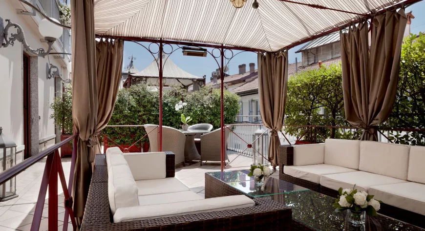 Собственная терраса 
люкса 
Montenapoleone 
Terrace, выходящая 
на тихую 
пешеходную улицу 
Via della Spiga  - фото