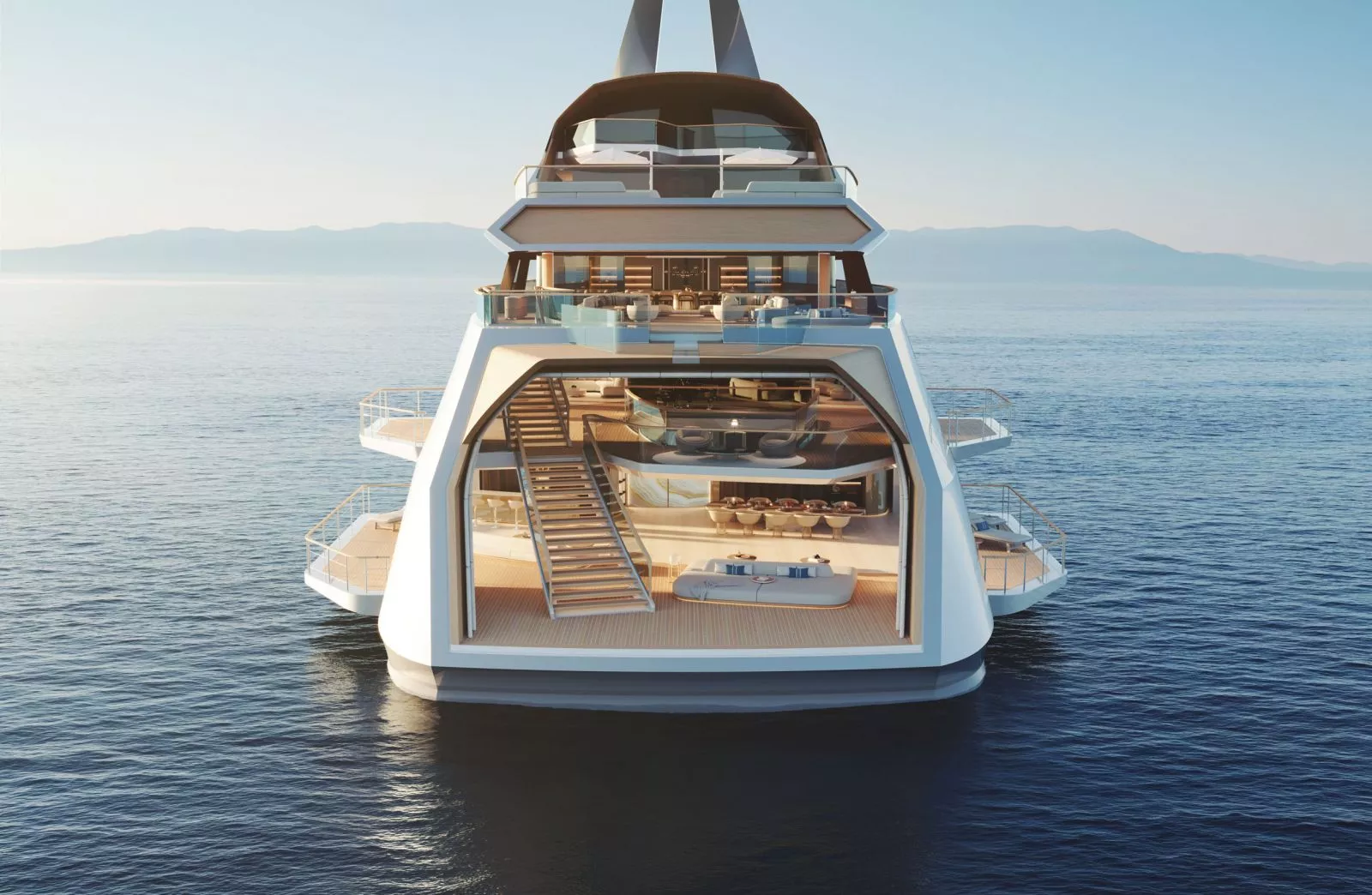 Концепт новой яхты Feadship, вид с кормы